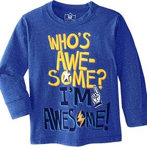 BNWT Wes & Willy I'm Awesome Boys Long-Sleeve M